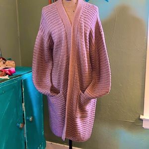 Olivia Sky light lavender cardigan size Medium.